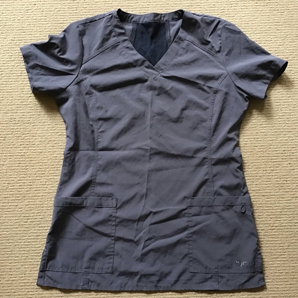 785 White Cross FIT Scrub Top